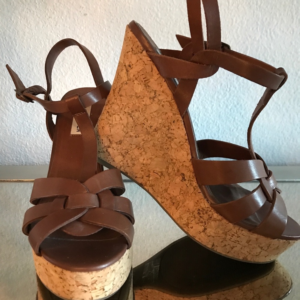 Steve Madden Brown Wedge Sandals size 7